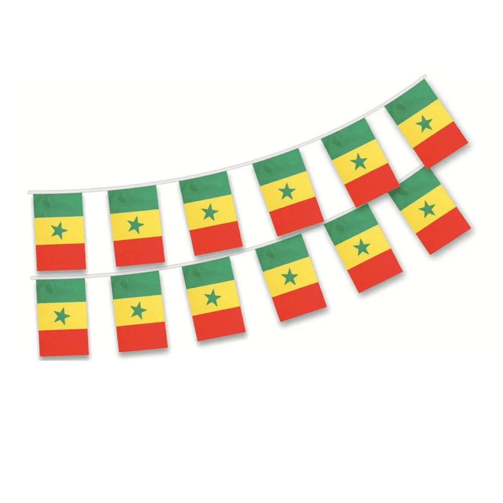 SKY FLAG Senegal Bunting Flags 14x21cm 20pcs/lot Senegal String Flags Pennant Banner Festival Party Holiday for Decor
