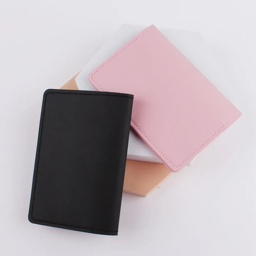 Black Passport Cover Wallet PU Leather Travel Passport Protection Case ID Card Cover Passport Holder Protector Organizer Bags