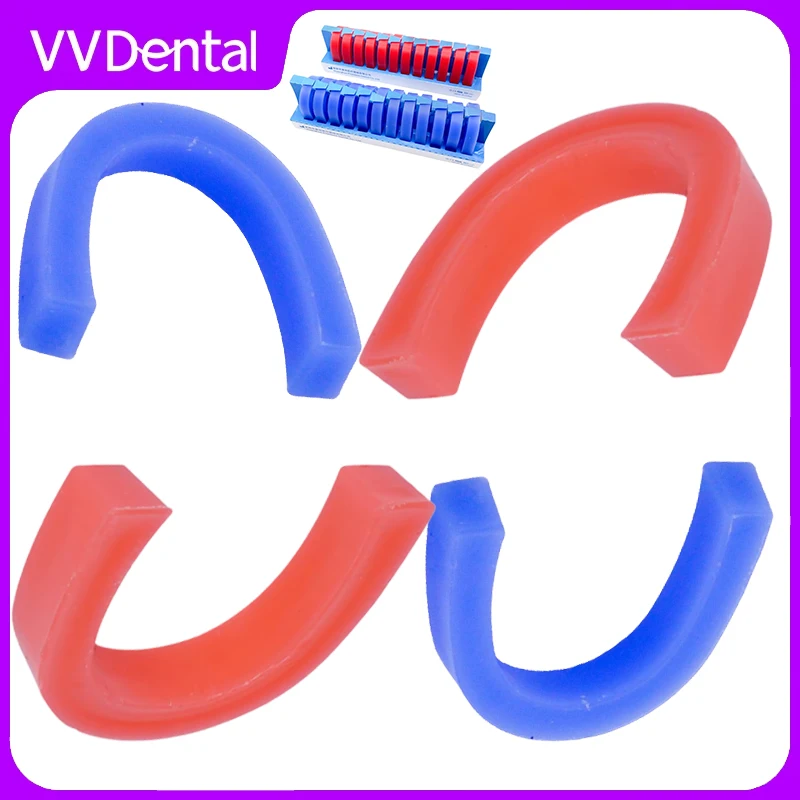 Dental Denture Base Wax Dam U-Shaped Denture Casting Occlusal Rim Model Base Plate Wax Dental Materials12Pcs/Set