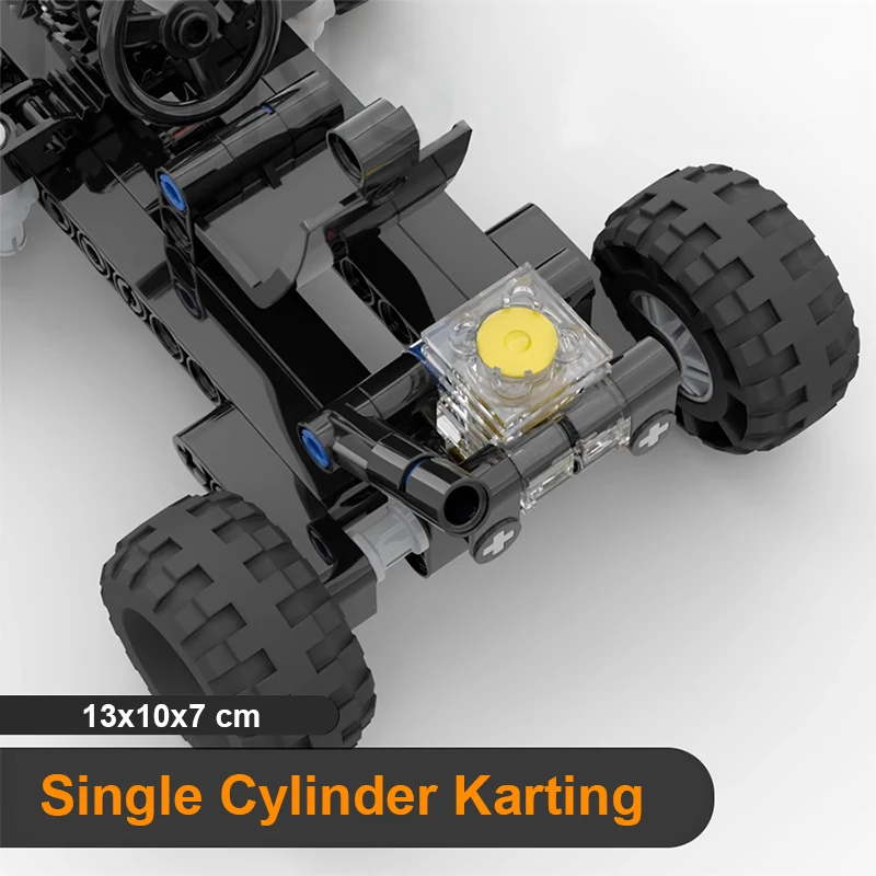 Karting Building Blocks Horizontal Bar Engine-tire Linkage Loose Parts MOC Bricks Kid DIY Assembly Car Toys Creative Ornaments