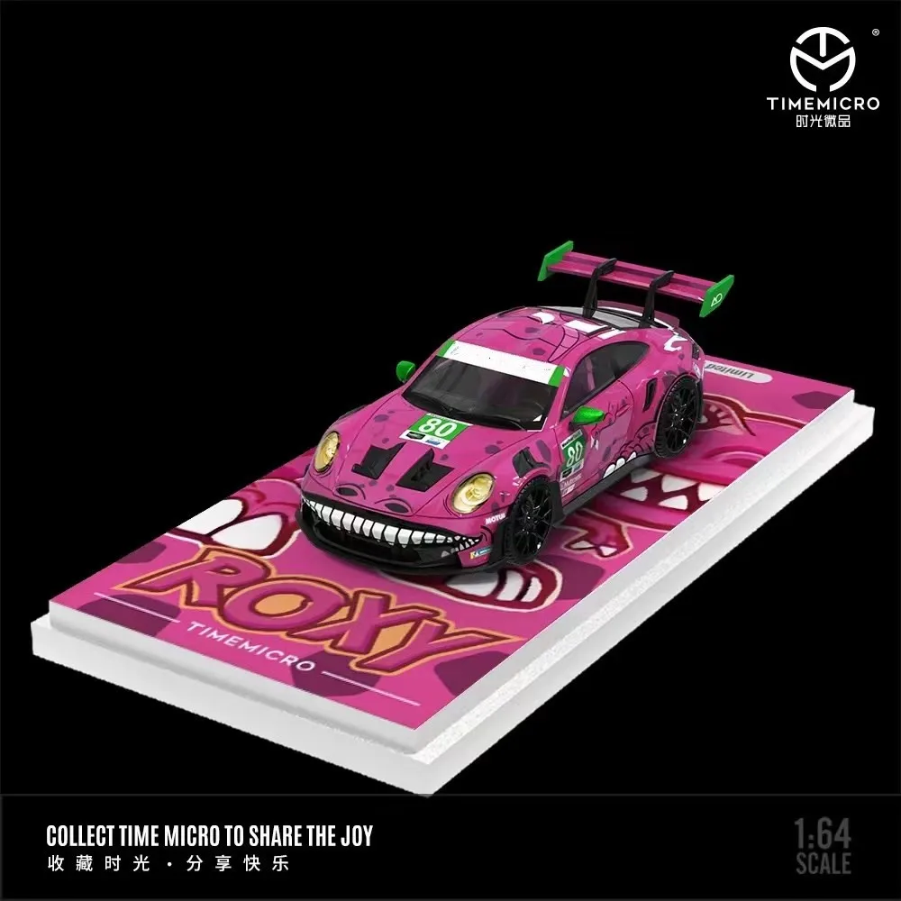 TIME MICRO/STAR RACE 1:64 Pink/green Tyrannosaurus Painting Alloy Model Car for Collection& Display