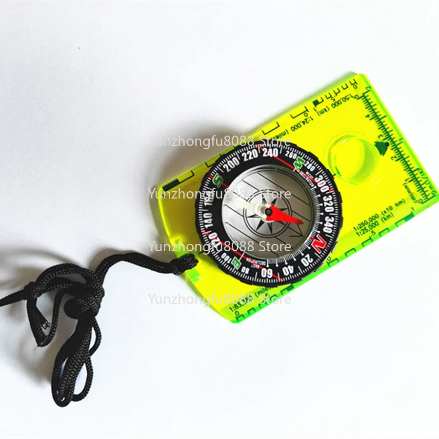 Waterproof School Compass with Ruler and Lanyard Professional Navigation Reading Compass Scout Compact Compass