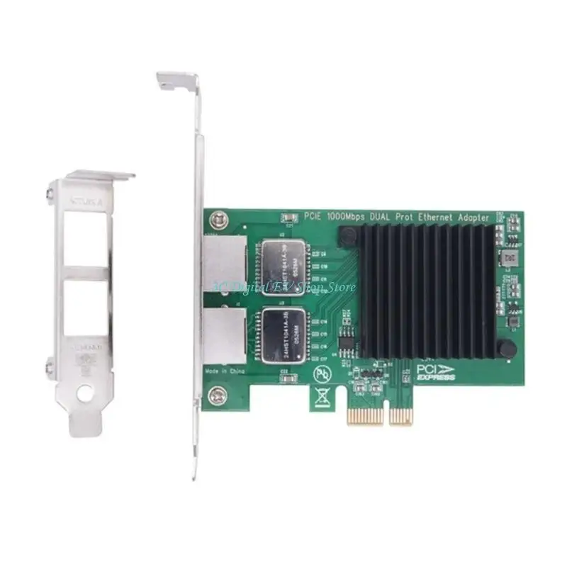 Placa servidor E74D PCIe Adaptador Gigabit Ethernet Placa Lan 2 portas suporta windows®7, IEEE 802.1P