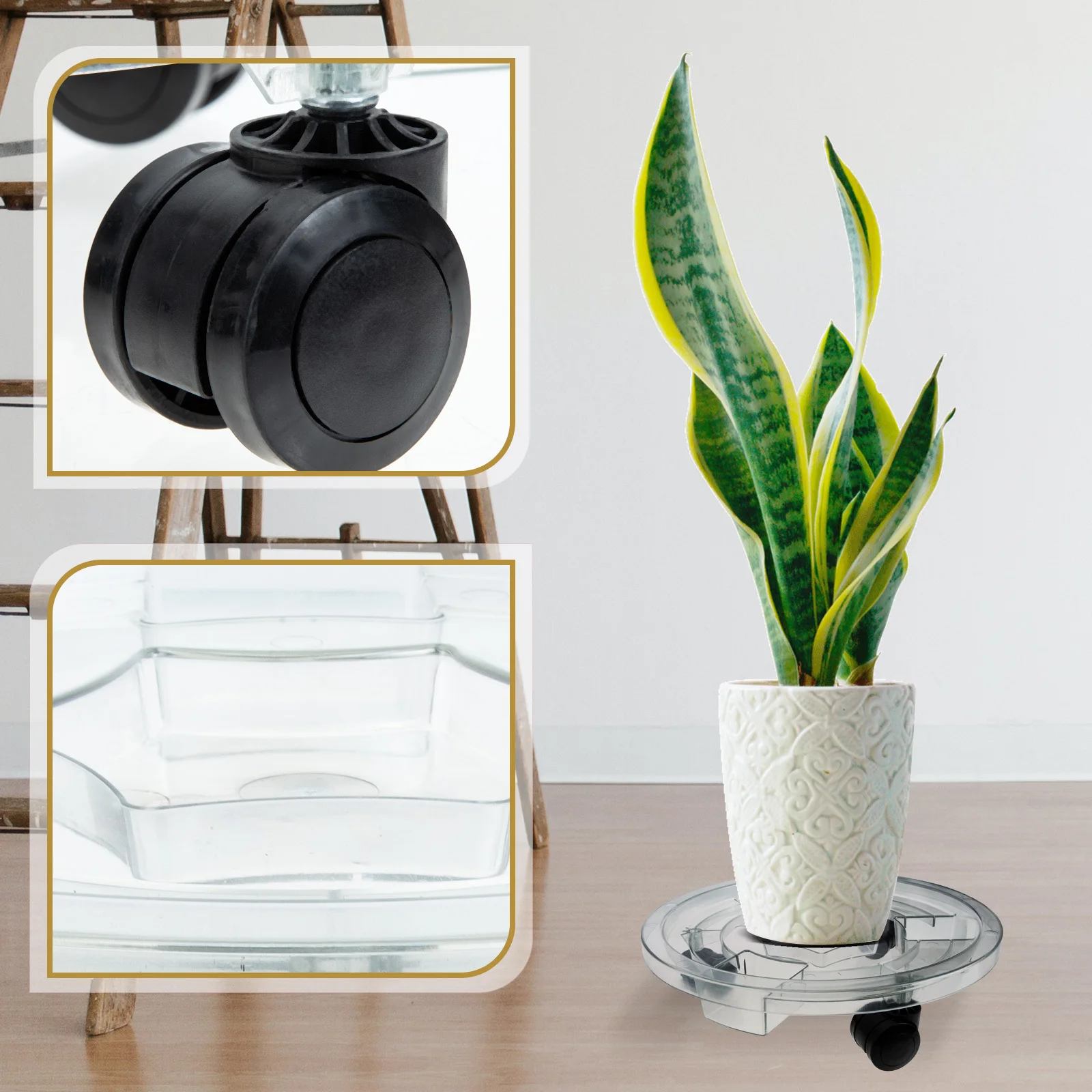 

Plant Stand With Wheels Flowerpot Stand Thickened Rolling Plant Tray With Swivel Wheels For Indoor Outdoor Garden Use