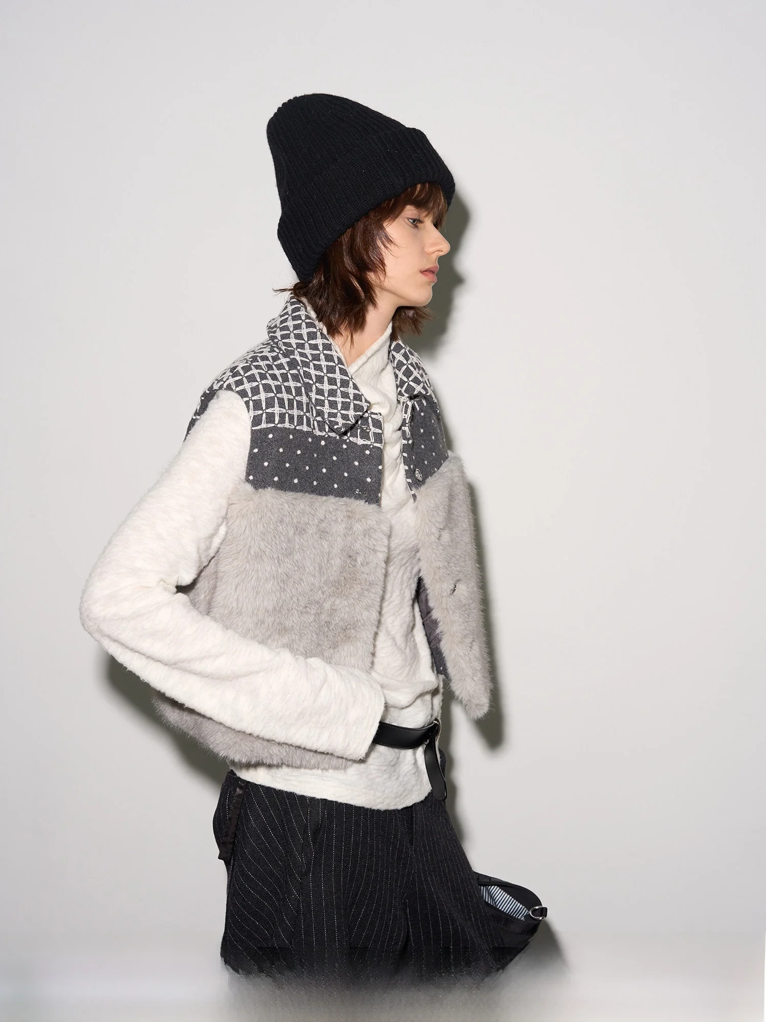 

Теплый шерстяной жилет в клетку BiLLconch 00 с внутренним слоем для многослойной носки, для повседневной носки, утолщенный, осенне-зимний, женская мода