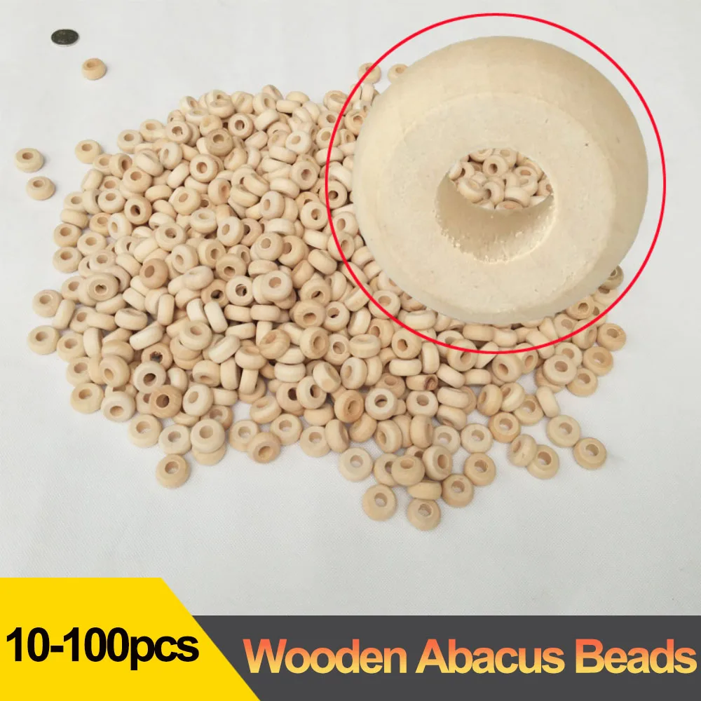 Dia 20mm/25mm Flat Round Loose Wooden Beads Abacus Beads Spacer Beads for Bracelet DIY Handmade Craft Accessories