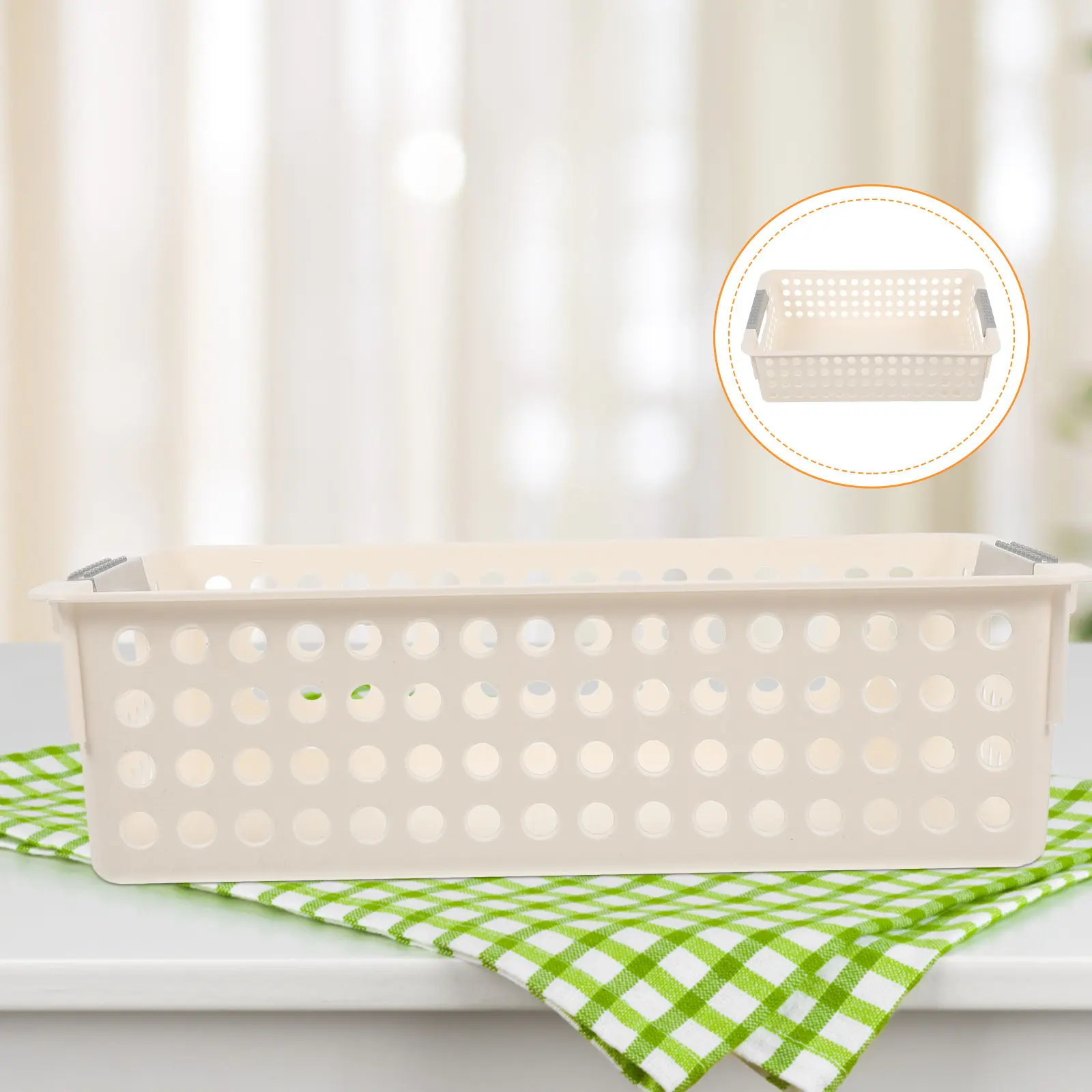 

Пластиковая корзина для хранения для дома, кухни, ванной комнаты, органайзер, маленький контейнер для мелочей, настольный контейнер для хранения