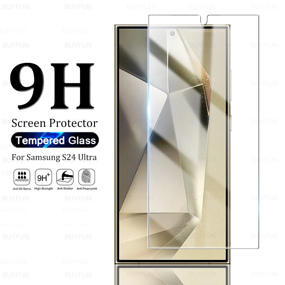 Clear Tempered Glass Protective Film For Samsung Galaxy S24 Ultra Plus S24ultra Sansung 24S S24+ Sansing Samsong Sumsung S 24