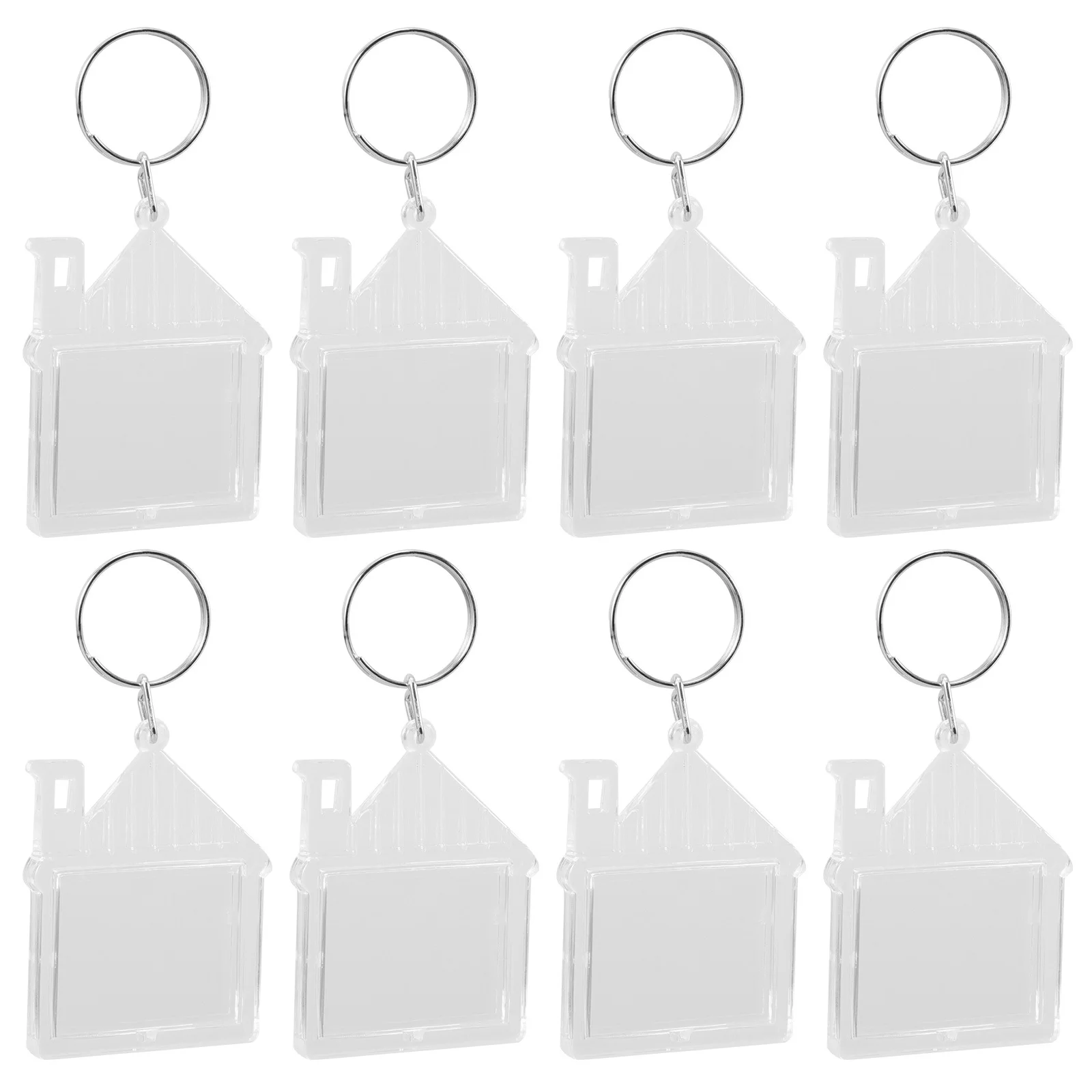 

100Pcs Acrylic Blank Keychains Transparent Photo Keyring Stylish Lightweight Pet Family Vacation Memories Holder