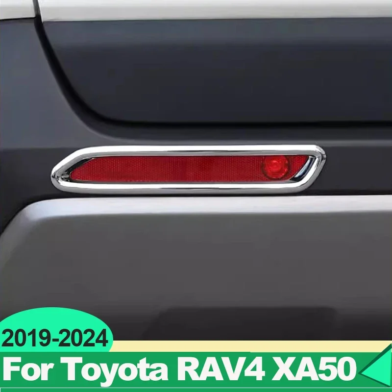 For Toyota RAV4 XA50 2019 2020 2021 2022 2023 2024 RAV 4 Hybrid Car Rear Tail Fog Light Lamp Frame Trim Cover Decoration Sticker