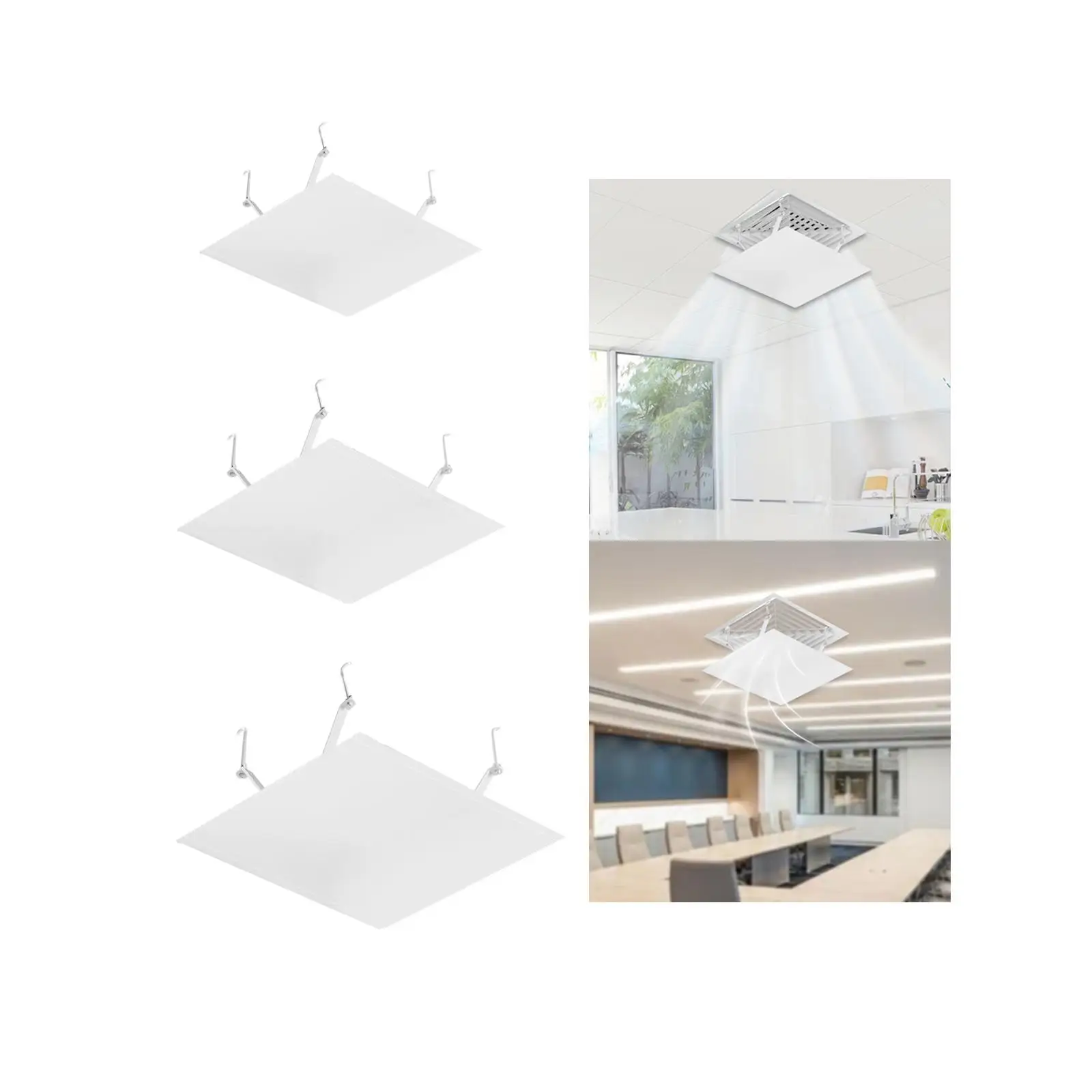 Air Conditioner Vent Deflector Windshield, Universal for Hotel Central Air Conditioning Deflector, White Oxford Fabric