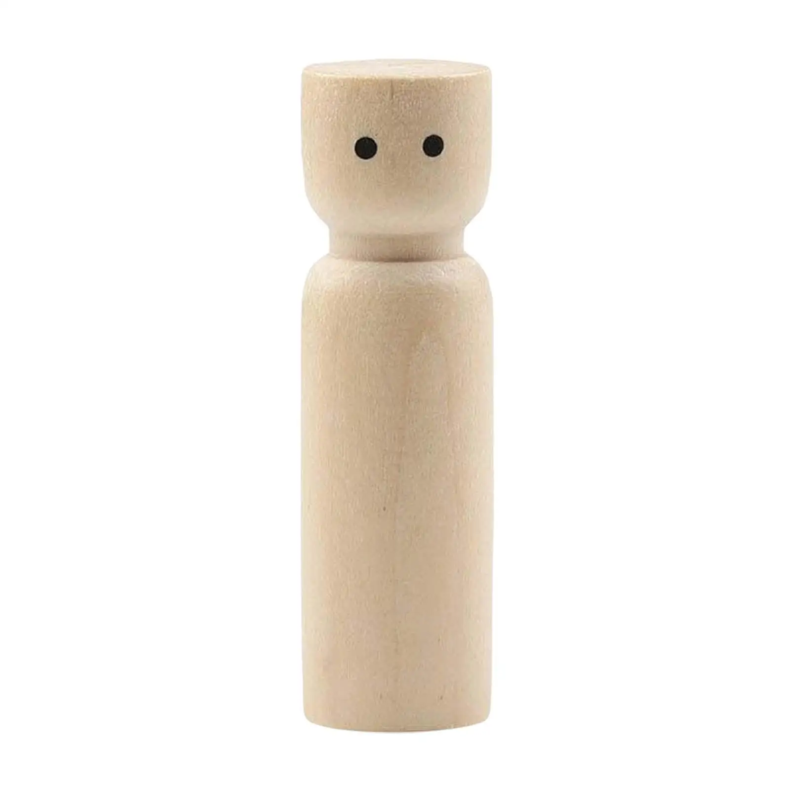 2xWood Figures Smooth Surface Blank Wooden Peg Doll for Decor Desk Holidays