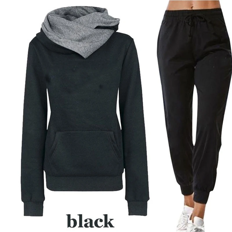 2023 Fashion Women's Slim Fit Hooded Sportswear Jogging Set Women's Hooded Sportswear Set Hooded+Pants Two Piece Set