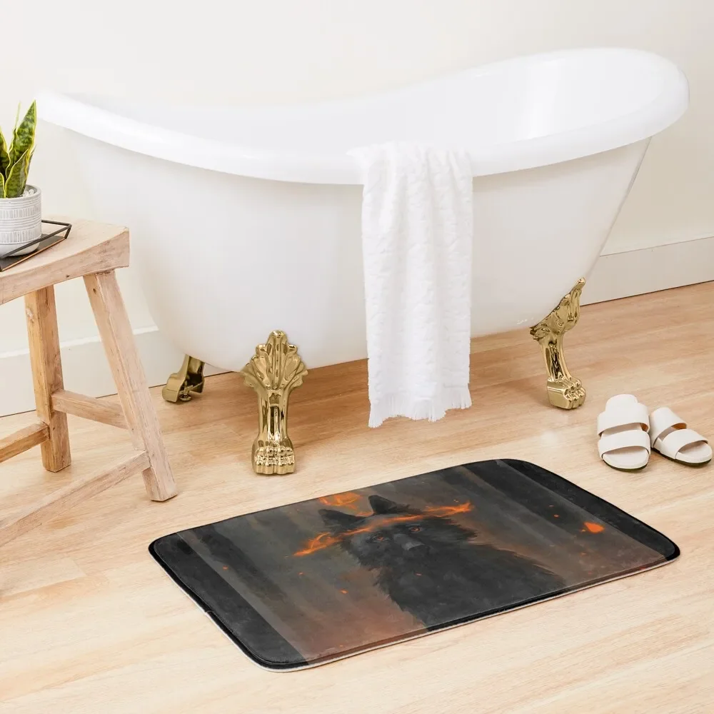 

Crowned Wolf Bath Mat Absorbent Bathroom Entrance Door House Interior Entrance Mat