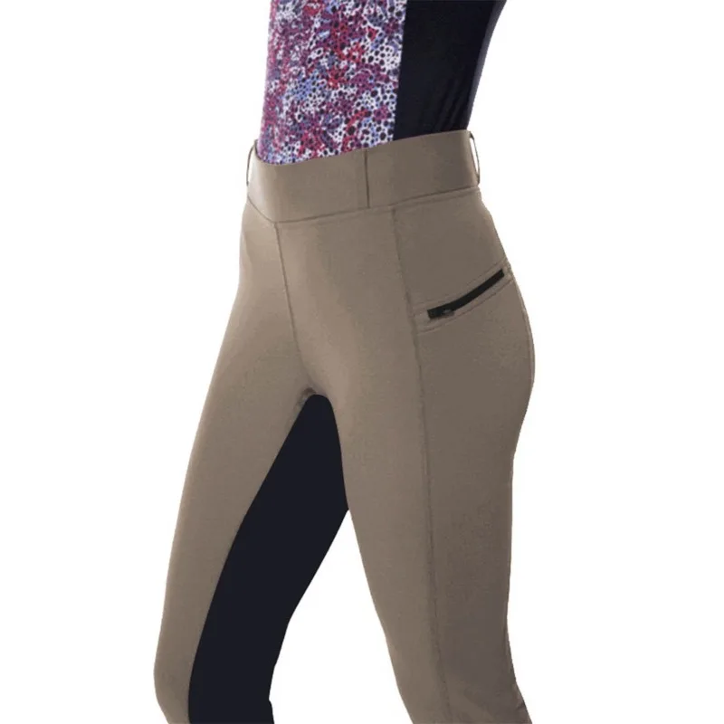 

Fashion Equestrian Pants Slim Fit Stretch Patchwork Riding Pants Casual Tapered Pants
