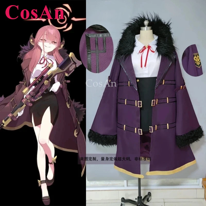 

CosAn Game Blue Archive Rikuhatima Aru Cosplay Costumes Fashion Elegant Uniform Dress Full Set Unisex Anime Role Play Clothing