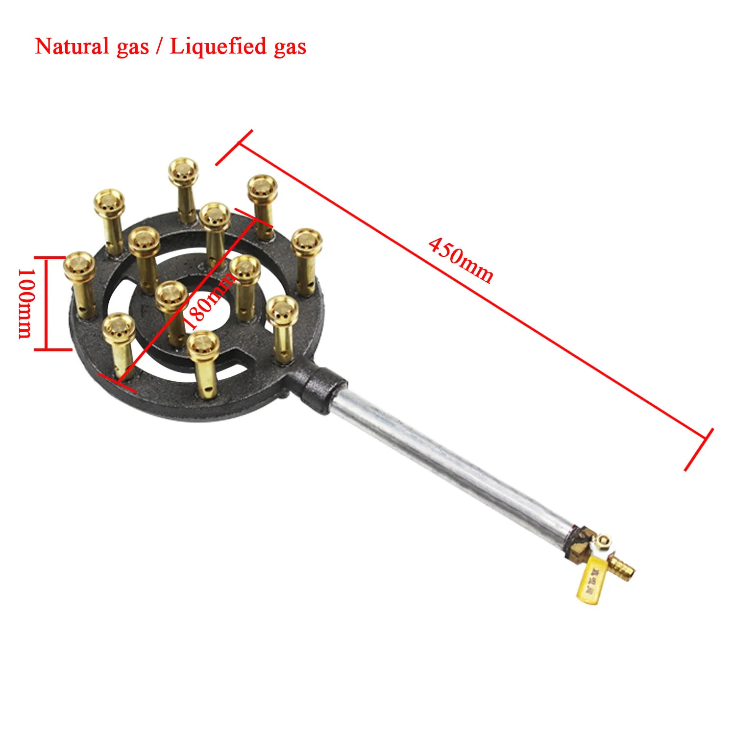 Imagem -03 - Queimador Portátil do Ferro Fundido para o Fogão Gás Natural Forno Líquido Propano da Cozinha Queimador do Jato Furos Furos 12 Furos 18 Furos 1pc