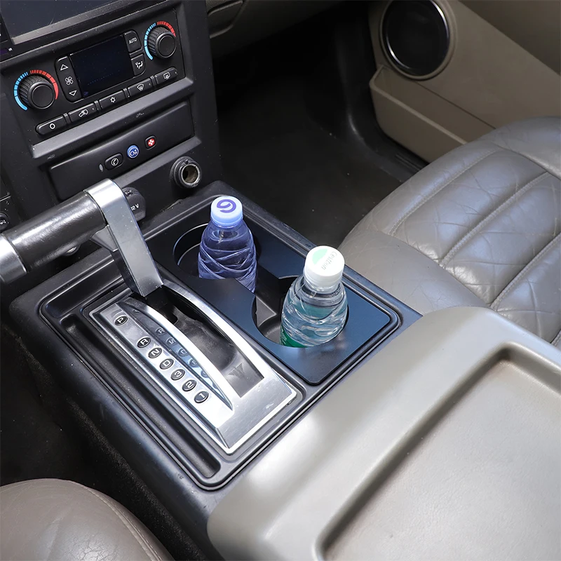

For Hummer H2 2003-2007 water cup holder heightening pad Car water cup heightening accessories Aluminum alloy Black 1pcs