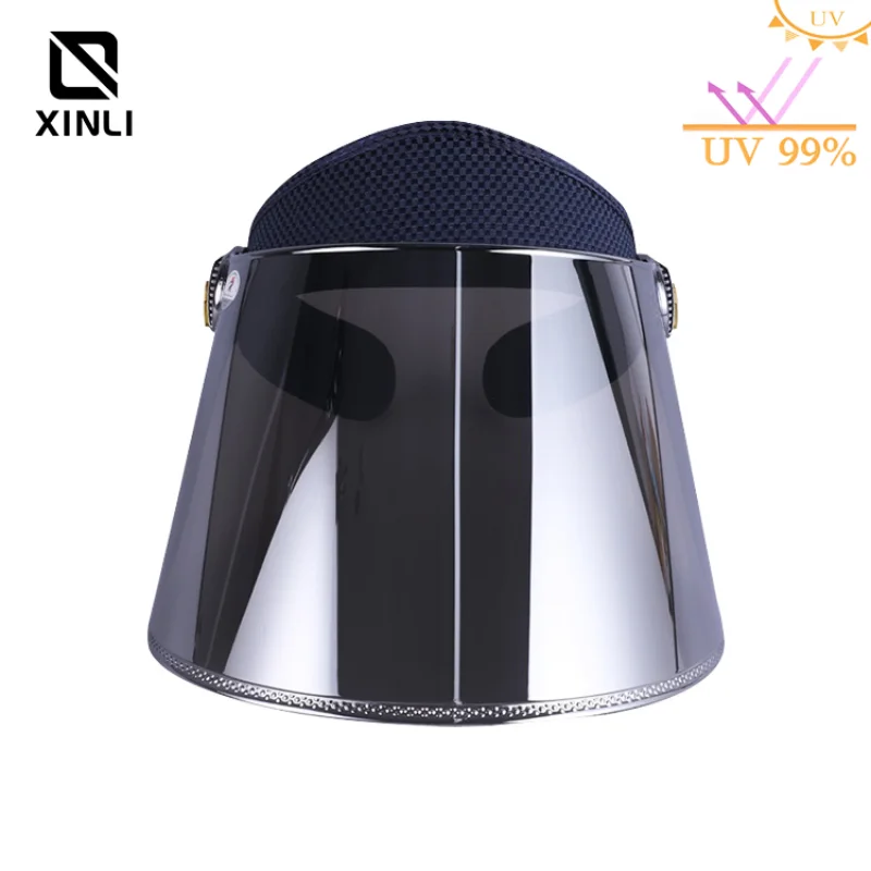 

Outdoor Unisex Beach Silver Semi Transparent Lenses Sunscreen UV Protection Soft Board Hat PVC for Men and Women Empty Top Hats