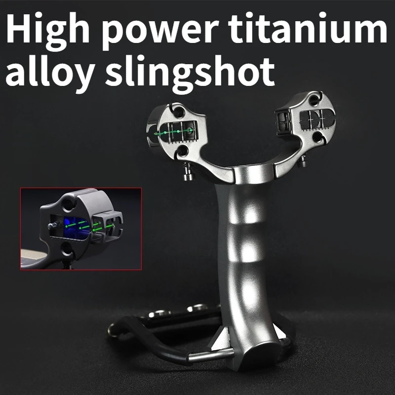 

Titanium Alloy High-precision Flat-shell Slingshot with LED Assistance for Powerful Outdoor Competitive Hunting EDC Tool