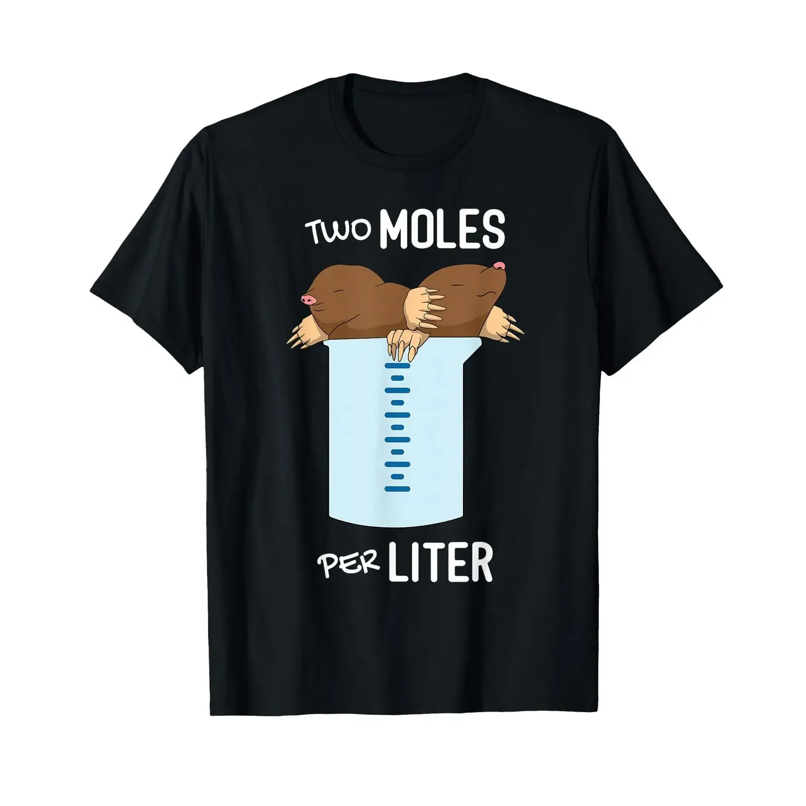 Two Moles Per Litre Measurement Funny Chemistry Science T Shirt black s vintage Washed Stretched graphic Top For Everyday Wear