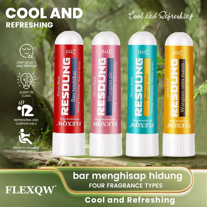 

Cooling Oil 4pcs Bar Menghisap Hidung Refreshing Stick Nasal Suction Nasal Congestion Efreshing and Prevent Drowsiness