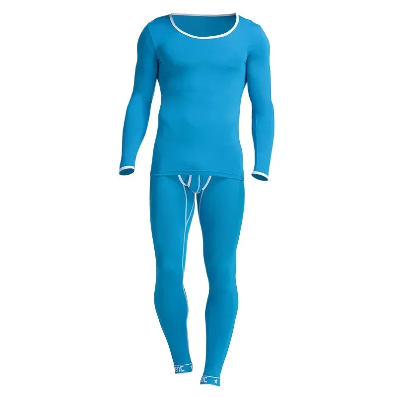 

Мужская тонкая модель, тонкая базовая рубашка с круглым вырезом, длинные кальсоны, молодежный теплый костюм, нижнее белье для мужчин