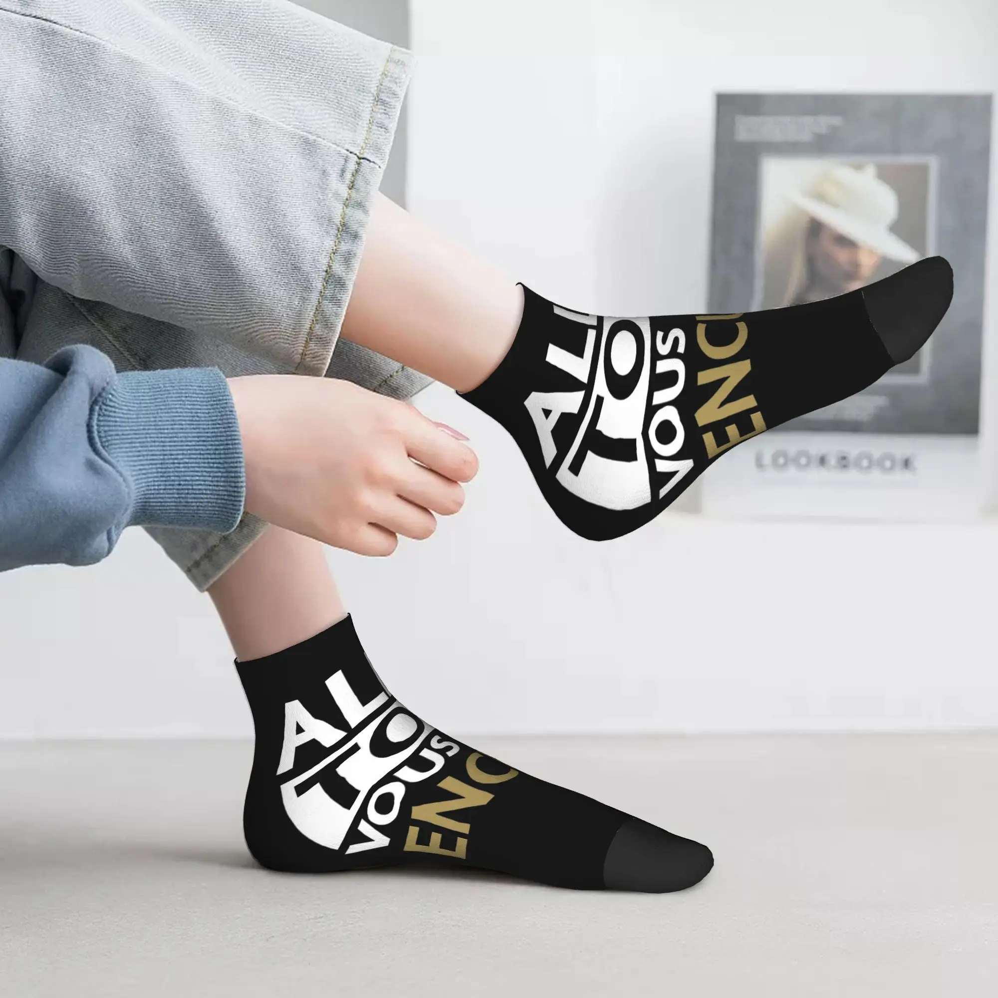 

Всесезонные джинсовые носки Marie Bigard-ALLER TOUS VOUS FAIRE ENCULER Active Socks Harajuku Crew Socks Повседневные чулки для мужчин и женщин