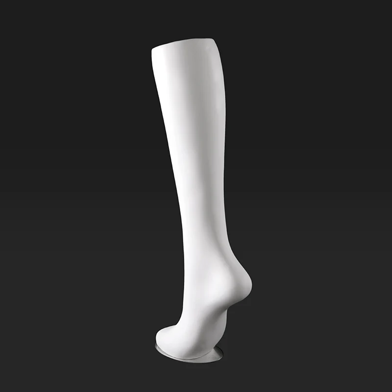 A 48cm Seamless Vinyl Women's Leg Mannequin Standing Middle Leg Model with A Magnet Lady's Stocking Display Prop