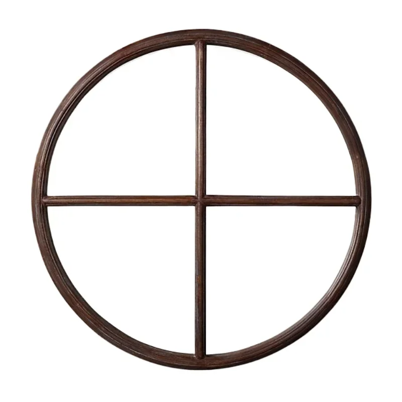 

American rural retro furniture cosmetic mirror American RH solid wood frame bathroom mirror American simple modern porch wall