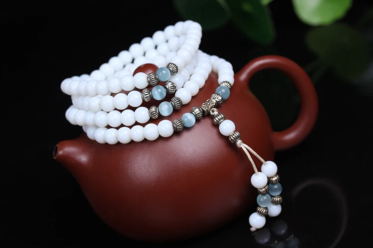 

Браслет из натурального агата с бусинами 6 мм, тибетское буддистское ожерелье из 108 шт., ювелирные изделия для медитации, Прямая поставка