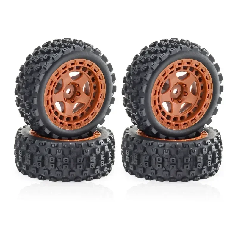 4 Uds 69mm llanta de rueda de plástico neumático de goma Universal para 1/18 2S TYPHON GROM Rally carreras en carretera TAMIYA TT02 XV01 HSP 94123 HPI KY