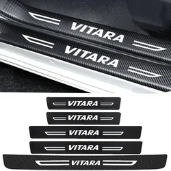for Suzuki VITARA 2023 Carbon Fiber Car Side Door Threshold Anti-Scratch Stickers Trunk Sill Protect Film Decals Accessories
