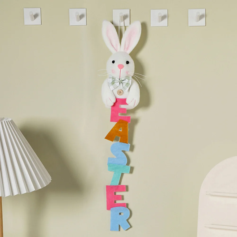 

2Pcs Easter Bunny Hanging Decoration Cloth Material Festive Home Door Wall Tree Window Garden Adornments Hanging Bunny Decor