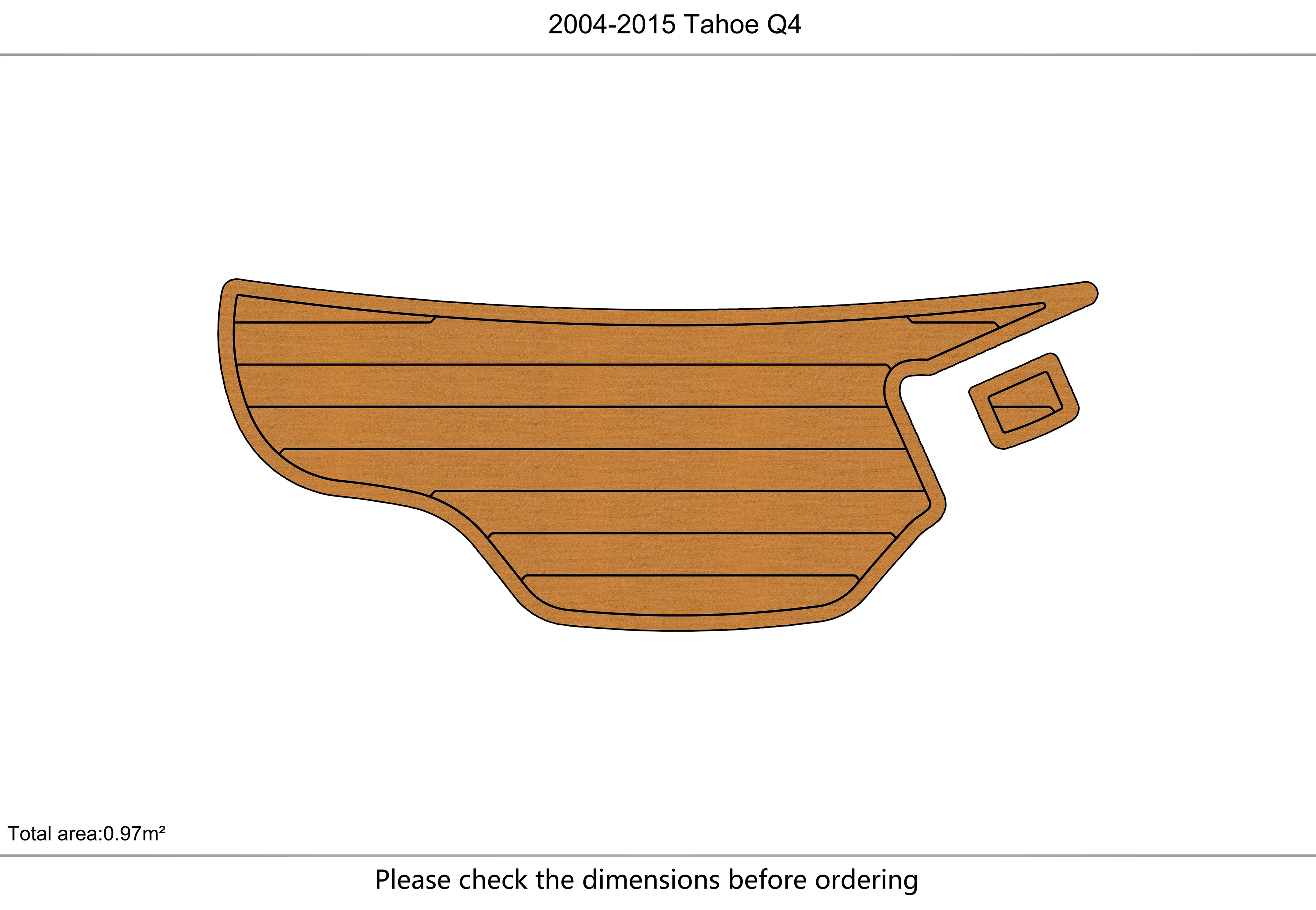 Eva foam Fuax teak seadek marine floor For 2004-2015 Tahoe Q4  Swim platform 1/4