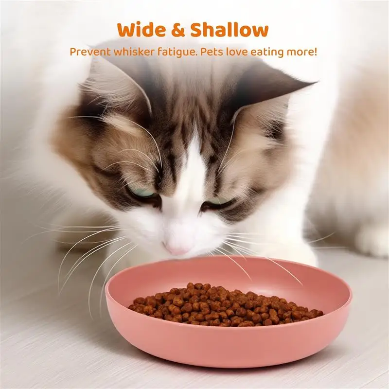 12 Packs Cat Bowls Whisker Stress Free Cat Feeding Plates, Wide Shallow Cat Food Dish To Relieve Whisker Fatigue For Cats Dog