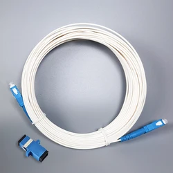 광학 드롭 케이블 광섬유 패치 코드 GJXFH-1G657B3, 흰색 LSZH SC/UPC-SC/UPC FTTH 2.0x1.6 광섬유 익스텐션 케이블, 20m