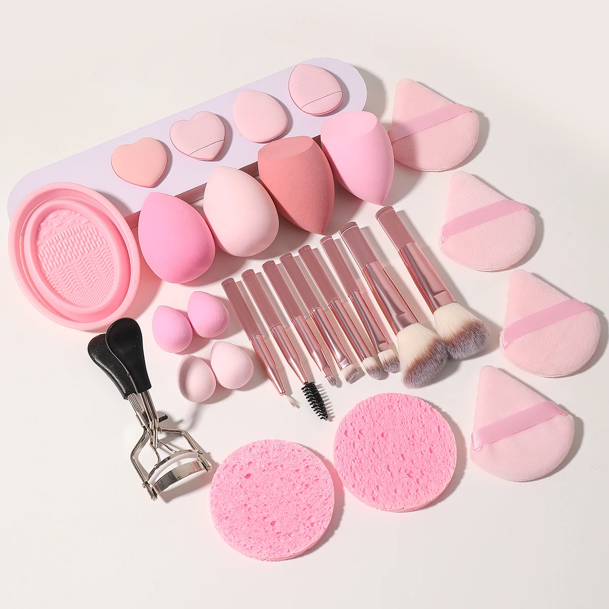 Beauty Rose Makeup - 28-teiliges Beauty-Zubehör-Set in Rosa und Roségold,