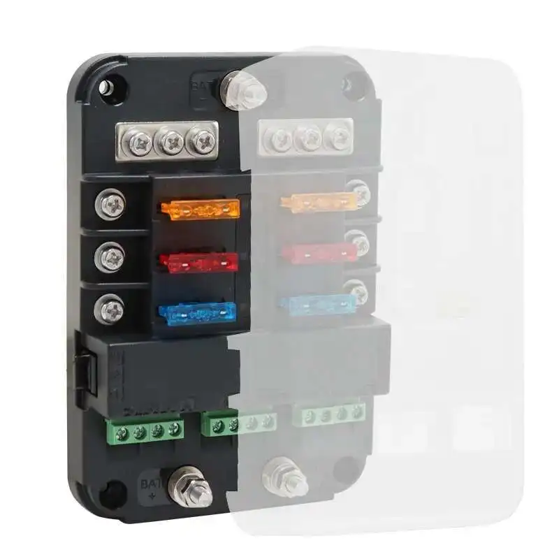 

12V Negative Bus LED Indicator Waterproof Six Way Block Acc Interface Fuse Box With Relay