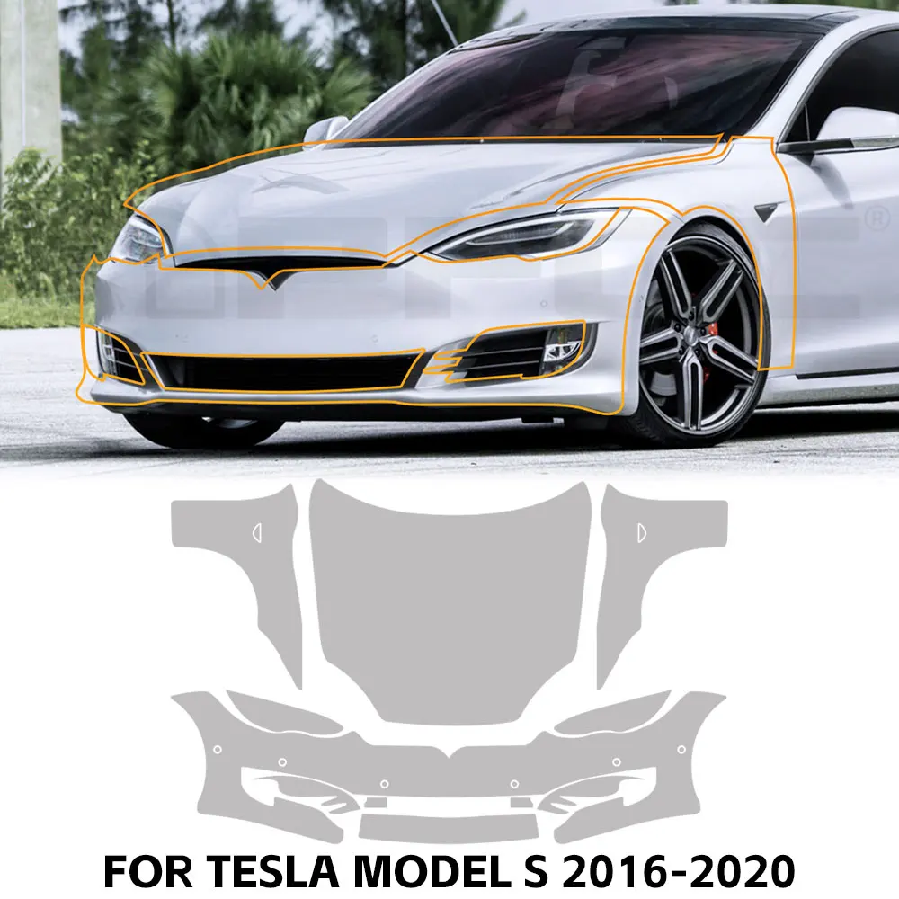 

9Mil TPU Paint Protection Film For Tesla Model S 2016-2020 Car Body Clear Bra Pre-cut PPF Anti-Scratch Resistant Invisible Cover