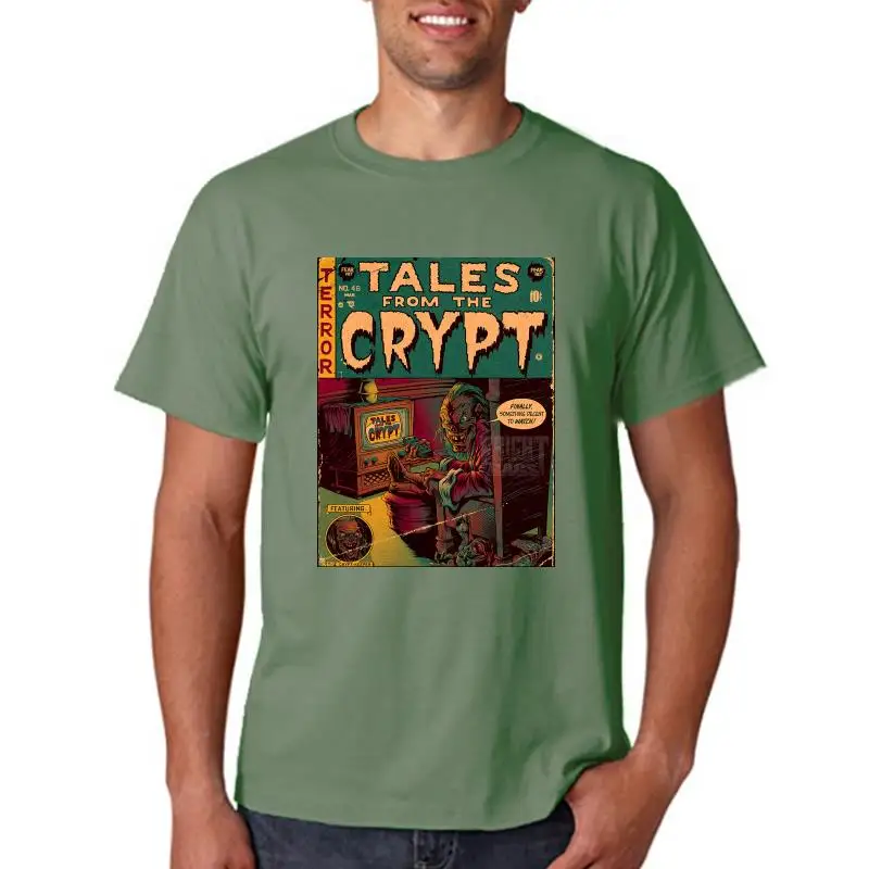 Men's Fashion T-shirt Tales from the Crypt Poster Customizable Hand-Painted Unique Design Clothing Personalized Service