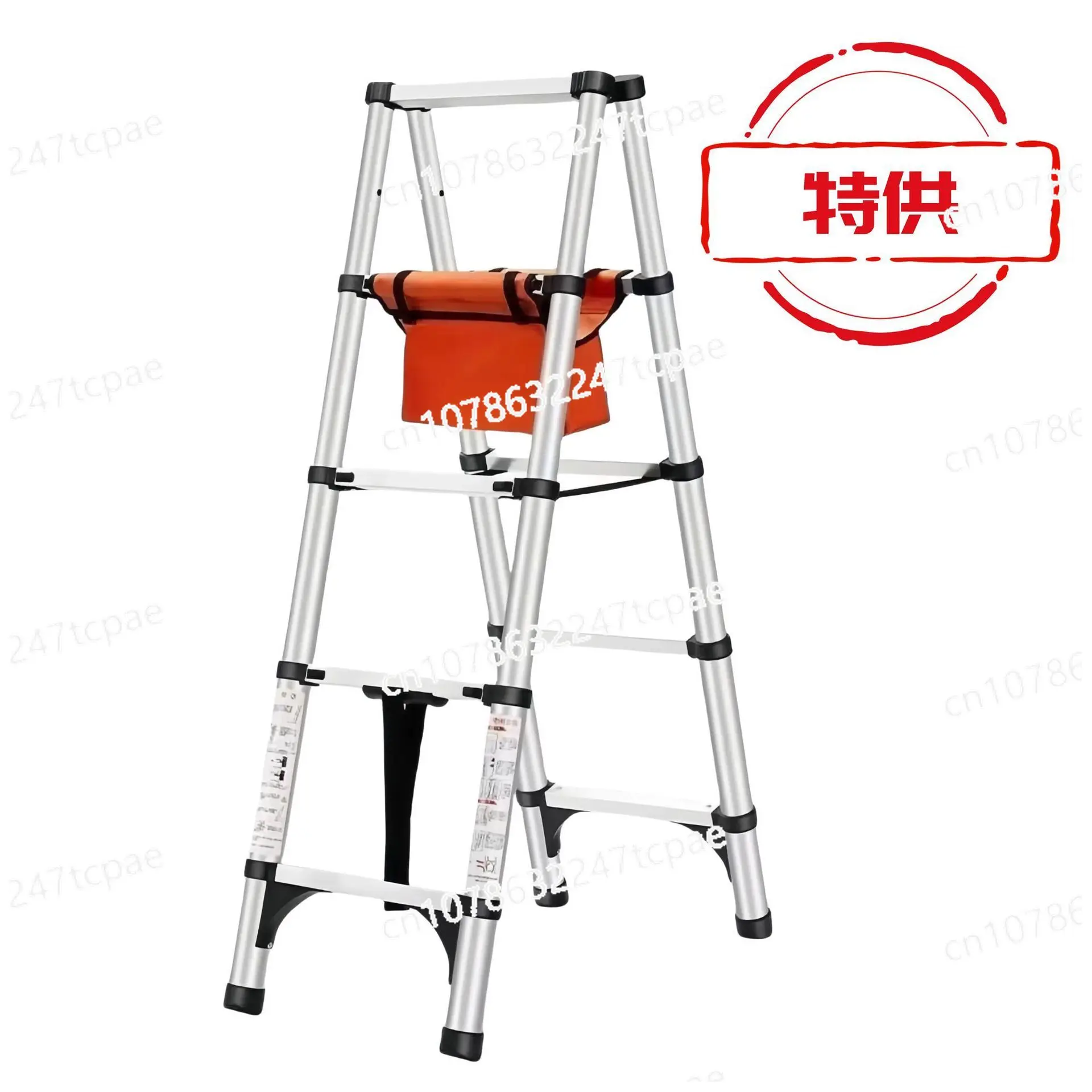 

Stainless Steel Walking Ladder Home Improvement Herringbone Ladder Thickened Telescopic Bamboo Joint Portable Lift Ladder