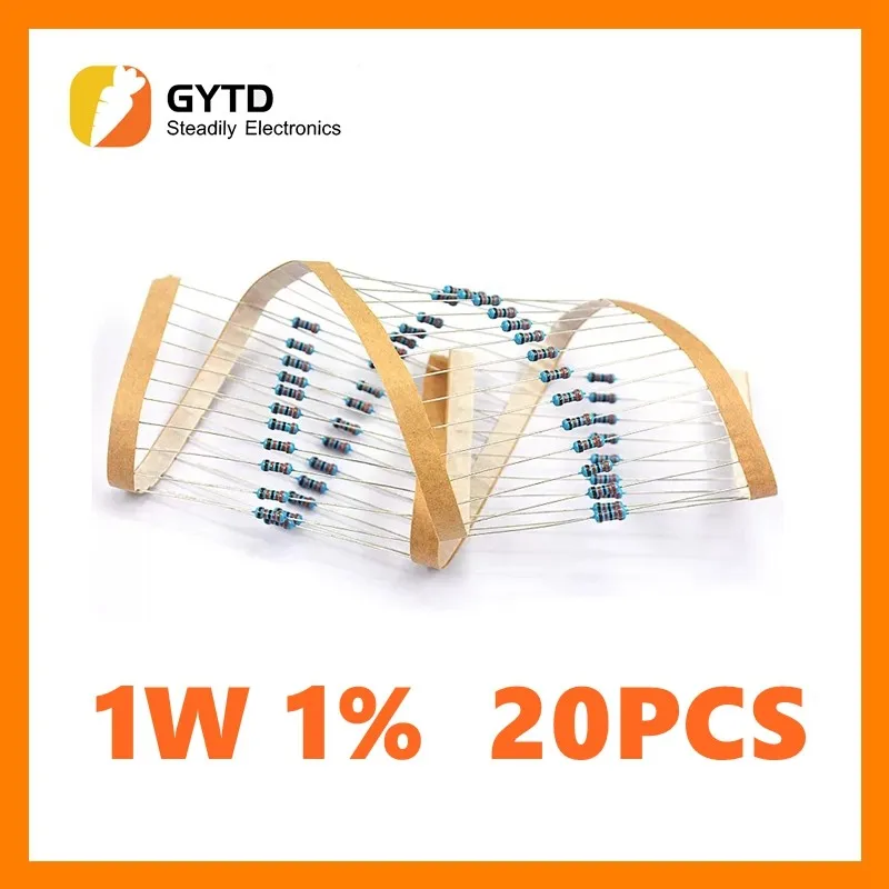 

20pcs 1w Metal Film Resistor 1% 1r ~ 1m 2r 10r 22r 47r 100r 330r 1k 4.7k 10k 22k 47k 100k 330k 470k 1 2 10 22 47 100 330 Ohm