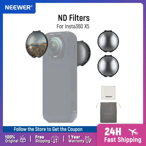 Imagen 1 del producto NEEWER filtros ND 4 paradas tornillo de reducción de luz en detección automática accesorios de Cámara de Acción de densidad neutra para Insta360 X5