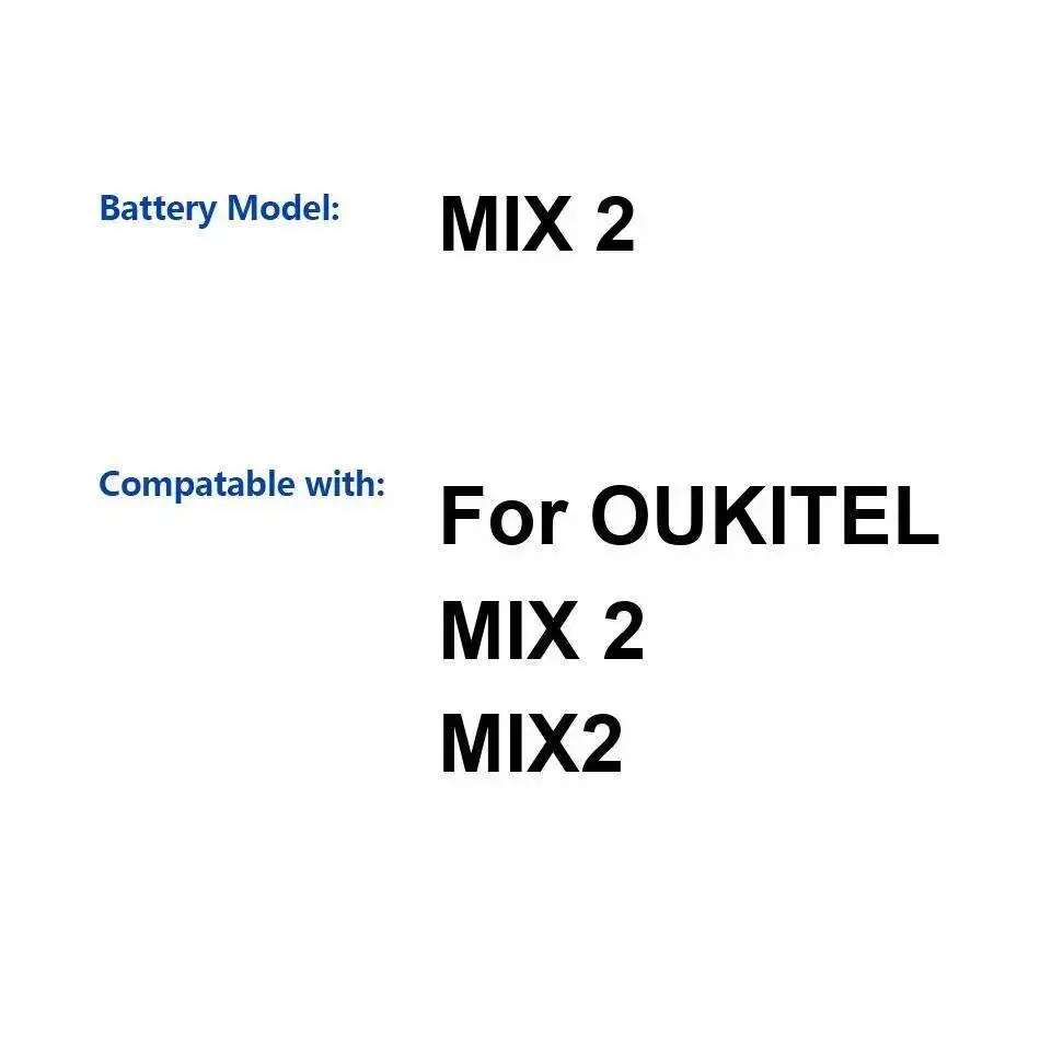 

Аккумулятор мобильного телефона для Oukitel Mix 2 4080 мАч, высокая производительность