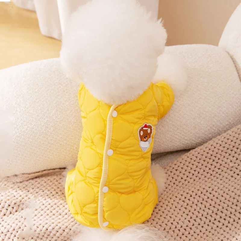 Padded Puppy Onesie Winter Warm Dog Clothes Dog Jumpsuit Pet Cotton Coat Cute Cat Down Jacket French Bulldog Costume Pet Outfits