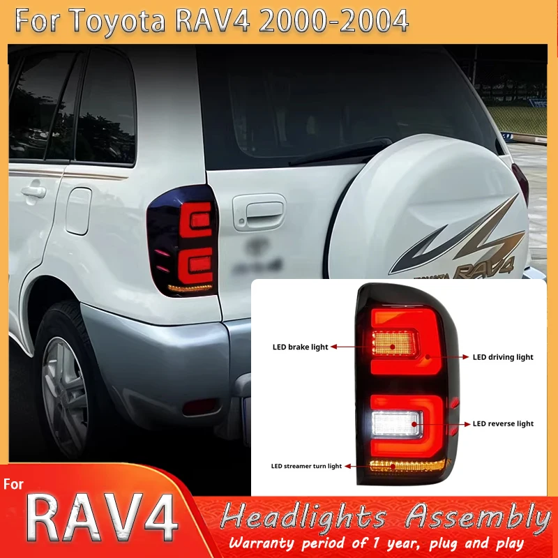

Светодиодные задние фонари для Toyota RAV4, 2000-2004 гг., модернизированные светодиодные задние фонари, динамический указатель поворота, комплект задних фонарей для автомобиля
