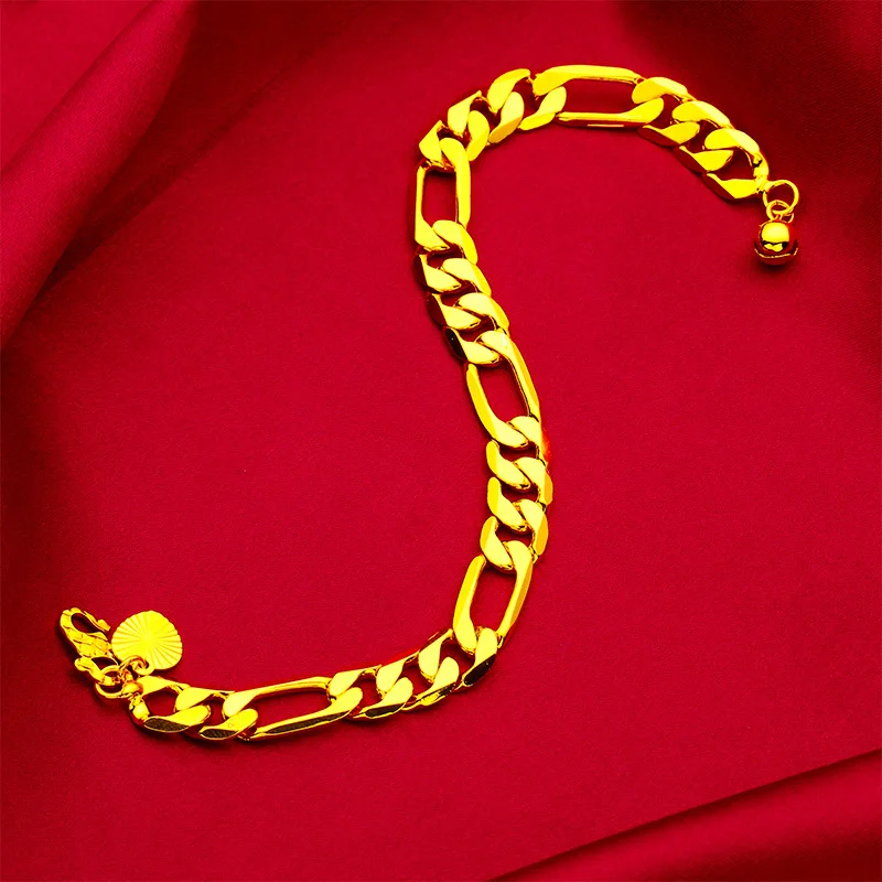 

S-Clasp Fashion Bracelet Women's 24K Gold AU999 - Unique S-clasp, soft texture, luxury style, for daily & office wear