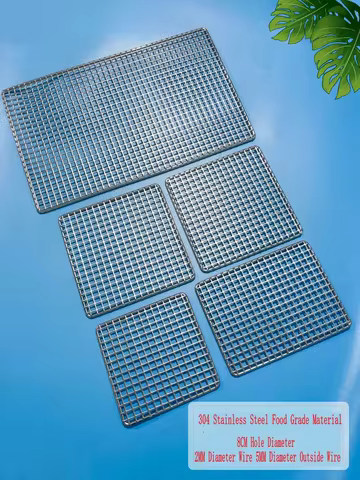 Food Grade 2-5MM Thicken Stainless Steel 304 Rectangle BBQ Charcoal Grate Barbecue Grill Wire Grid Mesh Net