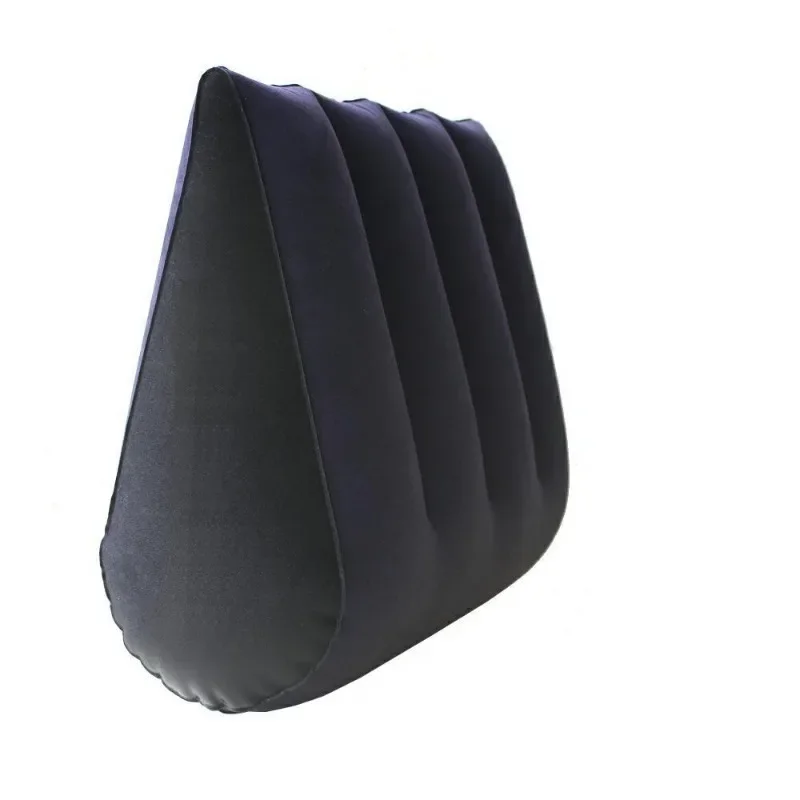 Inflatable PVC Flocking Pillow Wedge Love Pillow Triangle Foldable Master Cushion Labor-saving Sitting Bed Sofa Furniture